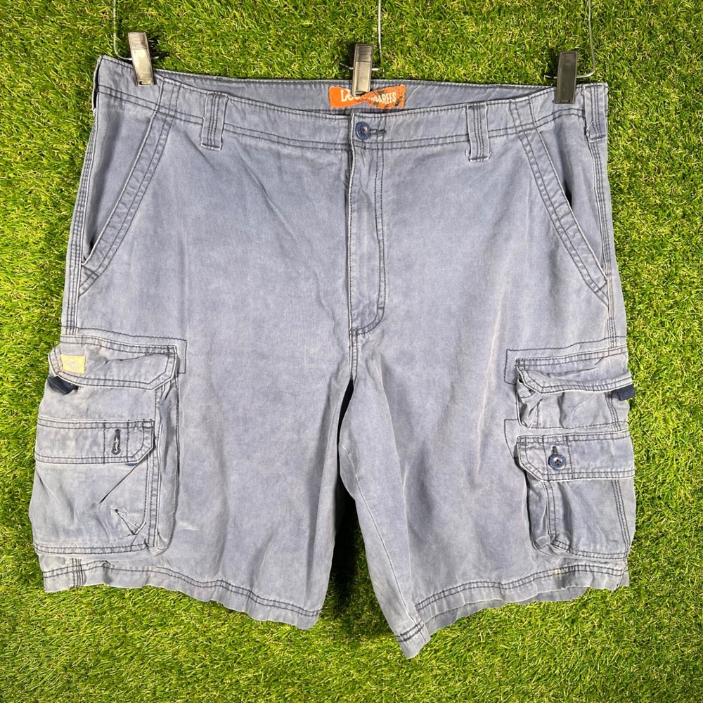 Lee Dungarees Mens Blue Cotton Cargo‎ Shorts Size 40 Relaxed Fit Utility
